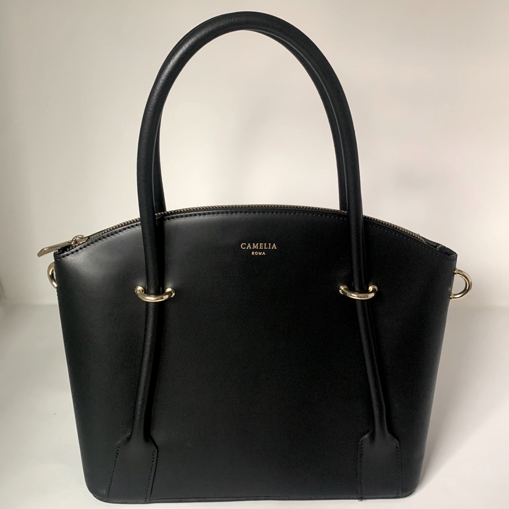 Camelia Saffiano Leather Satchel